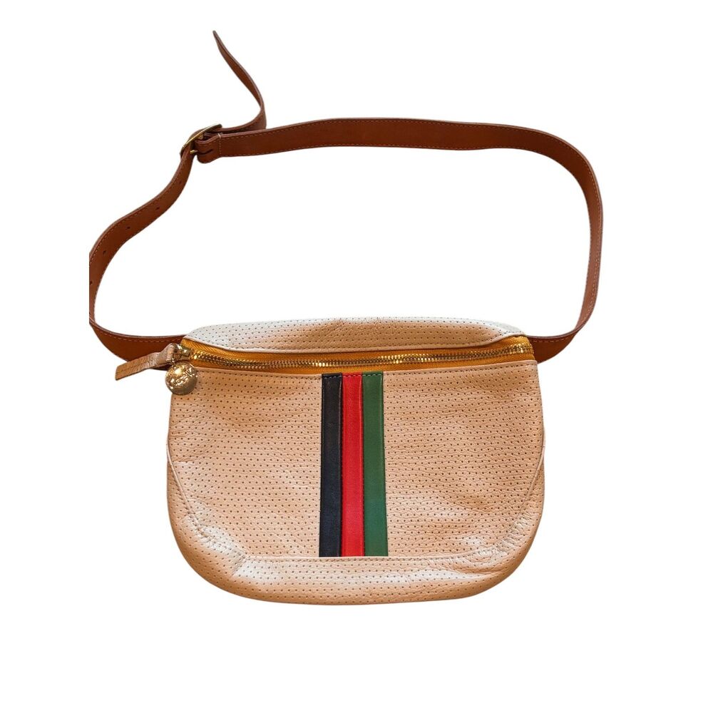 Clare V. Fanny Pack Blush Perforated Leather Belt Bag